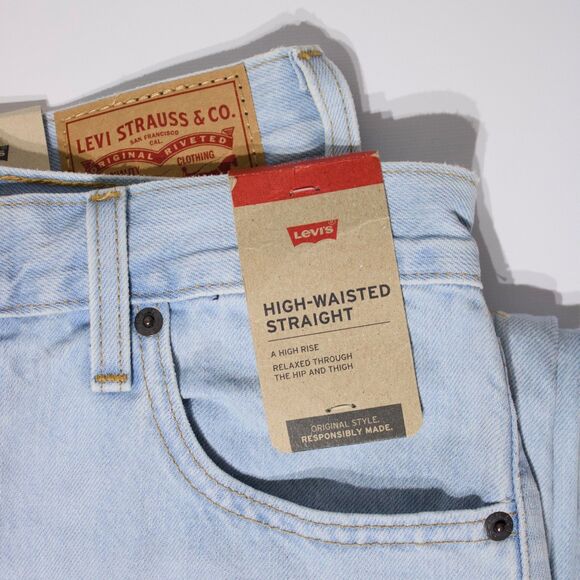NWT $69.50 Levi's High Waisted Wide Leg Straight Jeans Light Wash Women Sz 29x29 - Picture 7 of 16